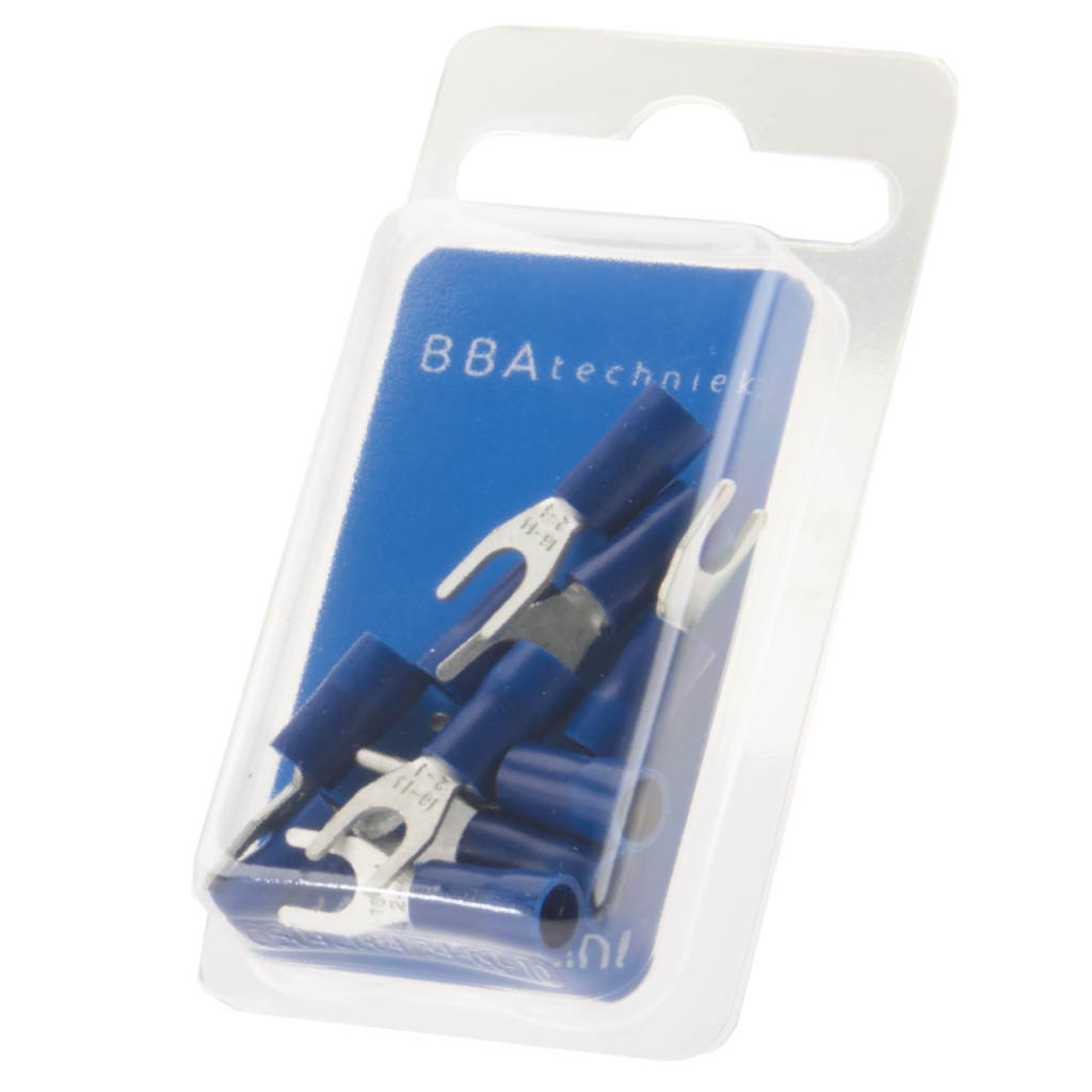 BBAtechniek - Kabelschoen vork Ø4.3mm blauw (10x)