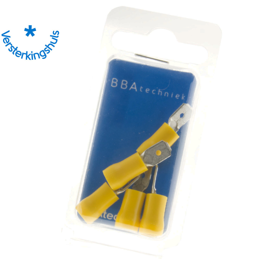BBAtechniek - Vlaksteker 6.3mm* geel (5x)
