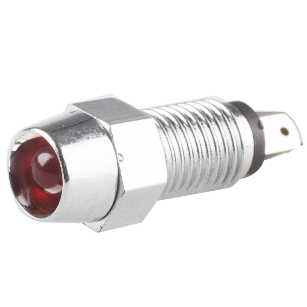 BBAtechniek - Controlelampje LED rood in chromen behuizing (1x)