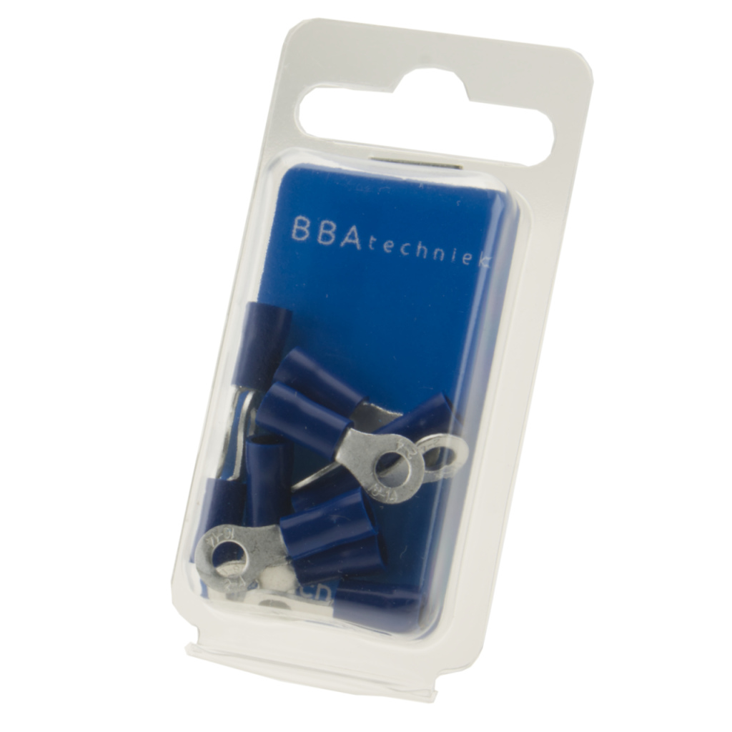 BBAtechniek - Kabelschoen ring M4 Ø4.3mm blauw (10x)