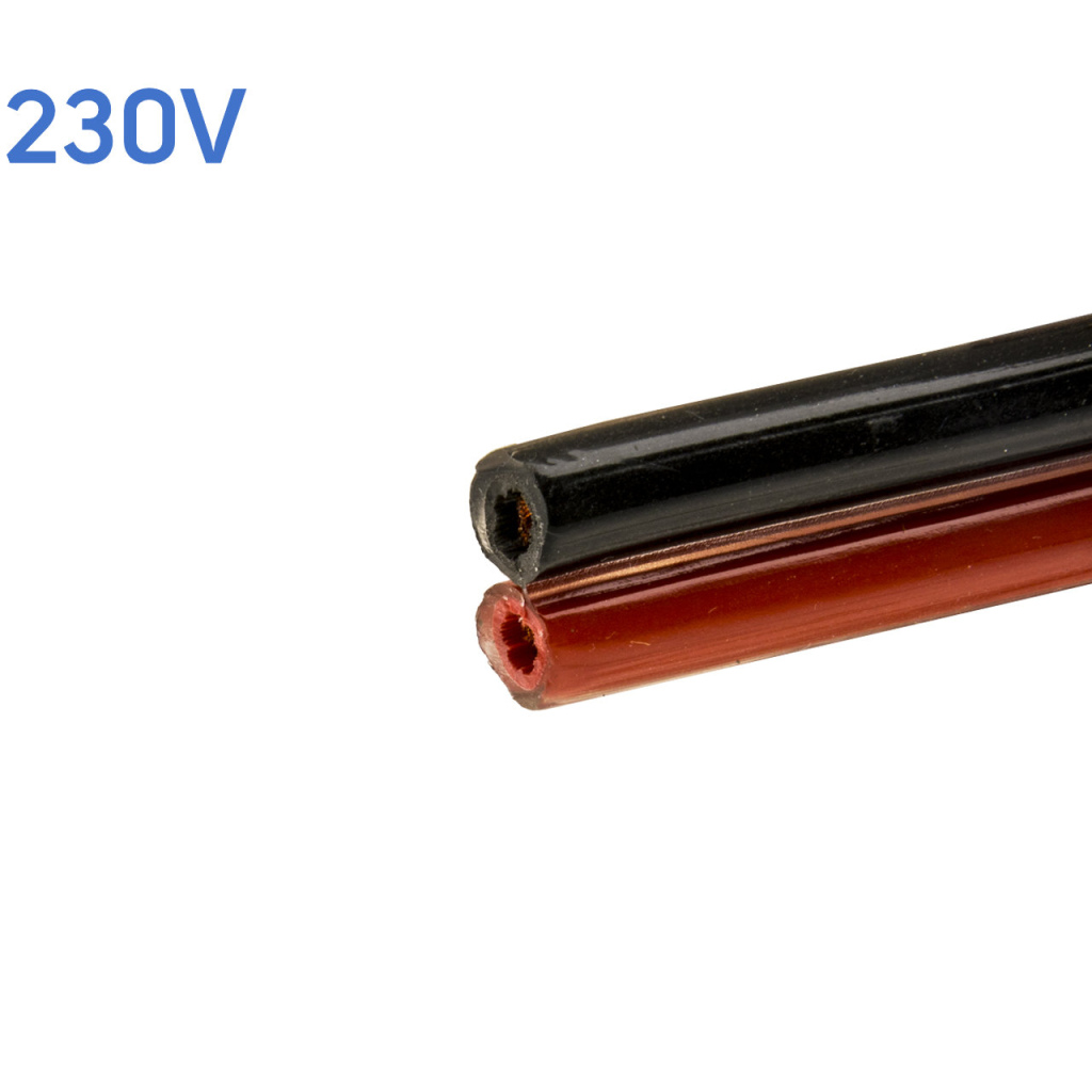 BBAtechniek - PVC kabel 2-aderig 2x6.0mm²  zwart/rood (50m) 