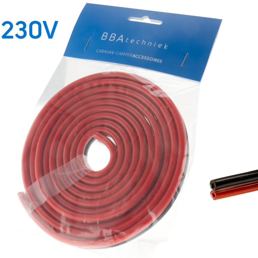 BBAtechniek - PVC kabel 2-aderig 2x6.0mm² zwart/rood (2.5m)