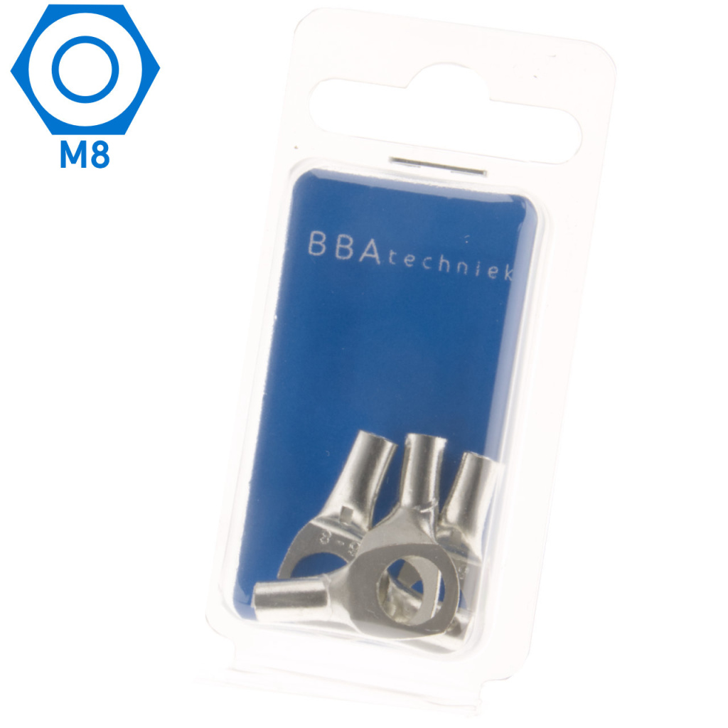 BBAtechniek - 6mm² M8 gesloten kabeloog (5x) 