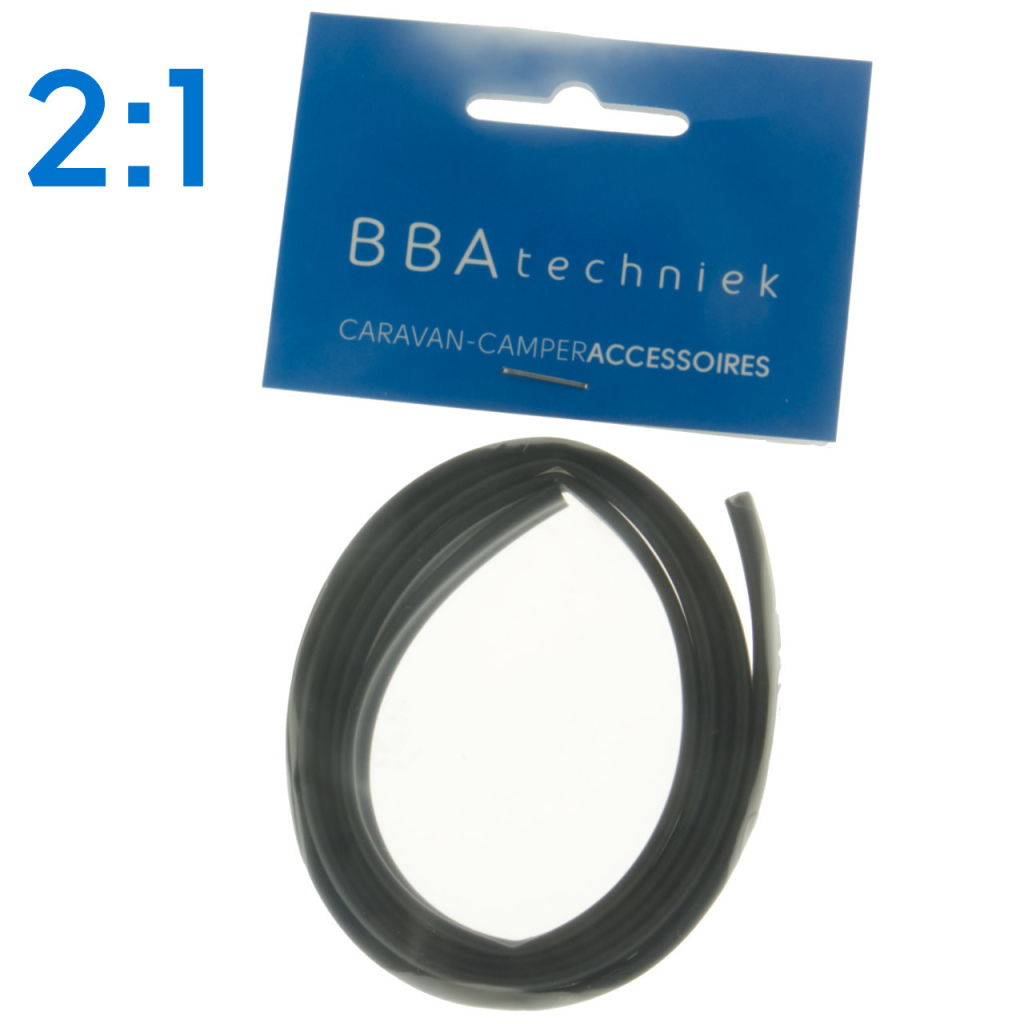 BBAtechniek - Krimpkous 6.4-3.2mm zwart 2:1 (1m)