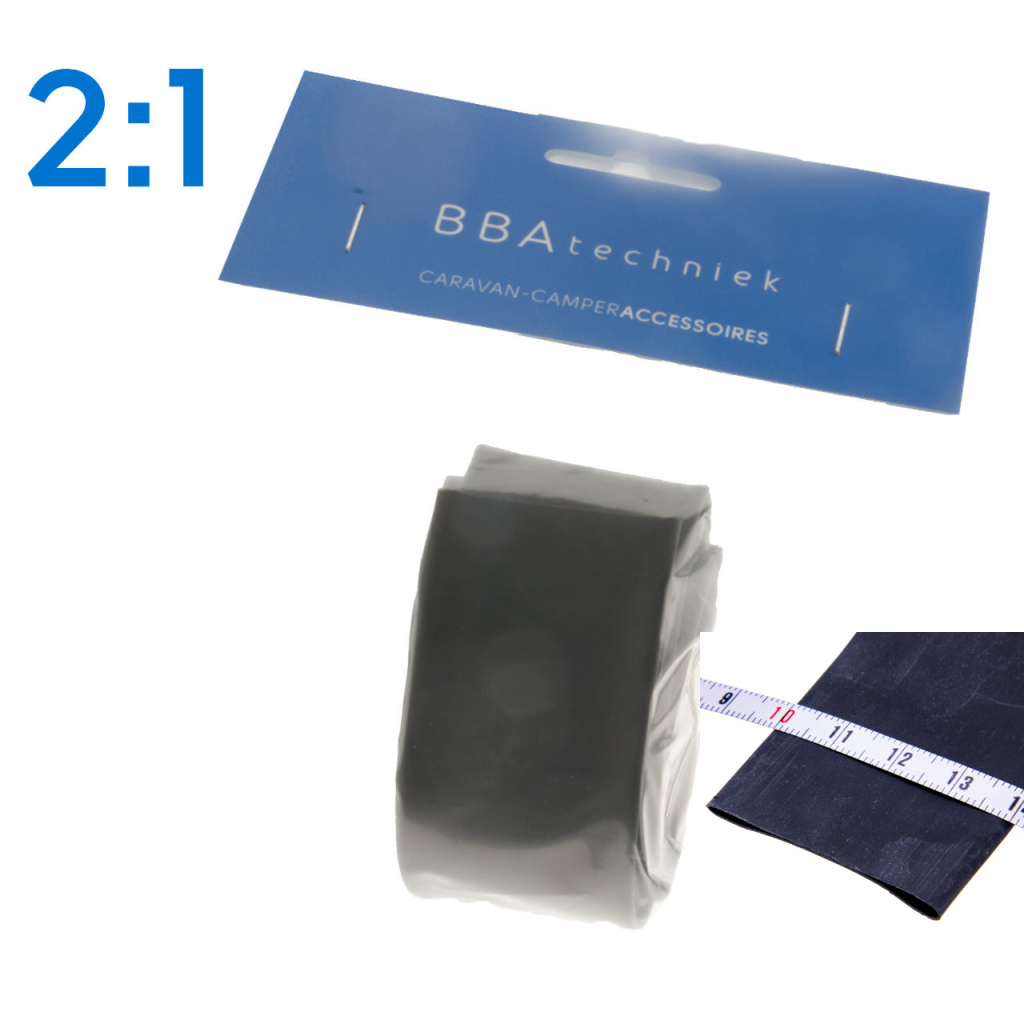 BBAtechniek - Krimpkous 25.4-12.7mm zwart 2:1 (1m)