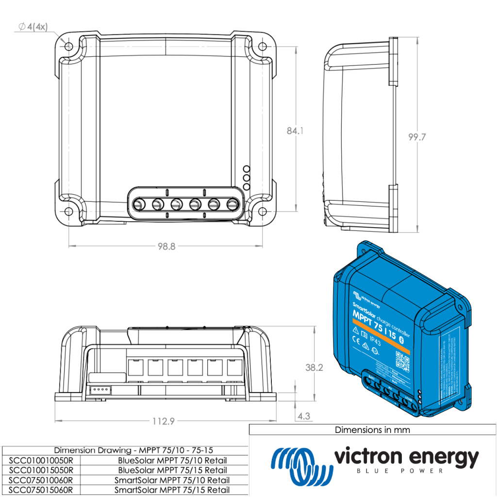 BBAtechniek - Victron SmartSolar MPPT 75/15 12/24V (1x)