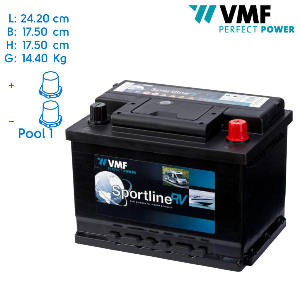 BBAtechniek - 12V 60h VMF start accu Sportline Deep cycle (1x)