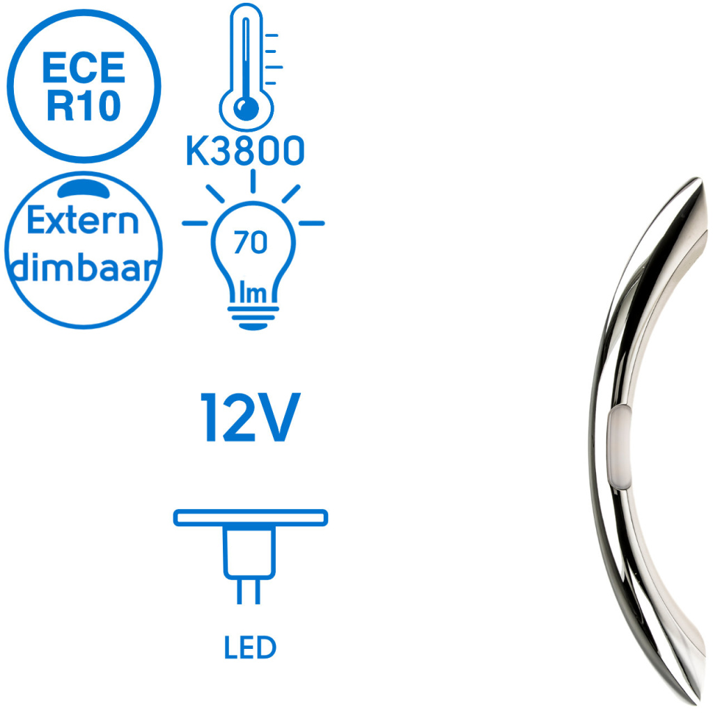 BBAtechniek - Apulië Deur- instaphandvat LED 12V 3W (1x)