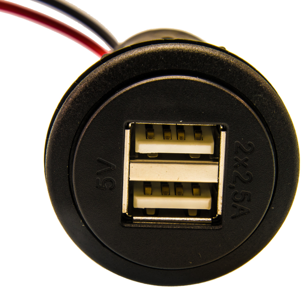 BBAtechniek - USB A-2x 5VDC 2x2.5A inbouw (1x)