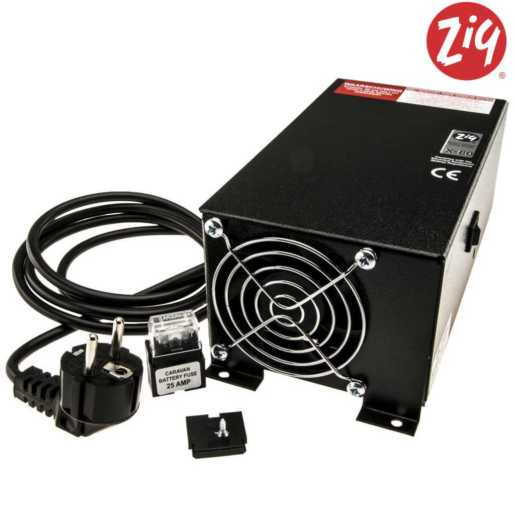 BBAtechniek - ZIG X80 16.5A automatische acculader/omvormer (1x)