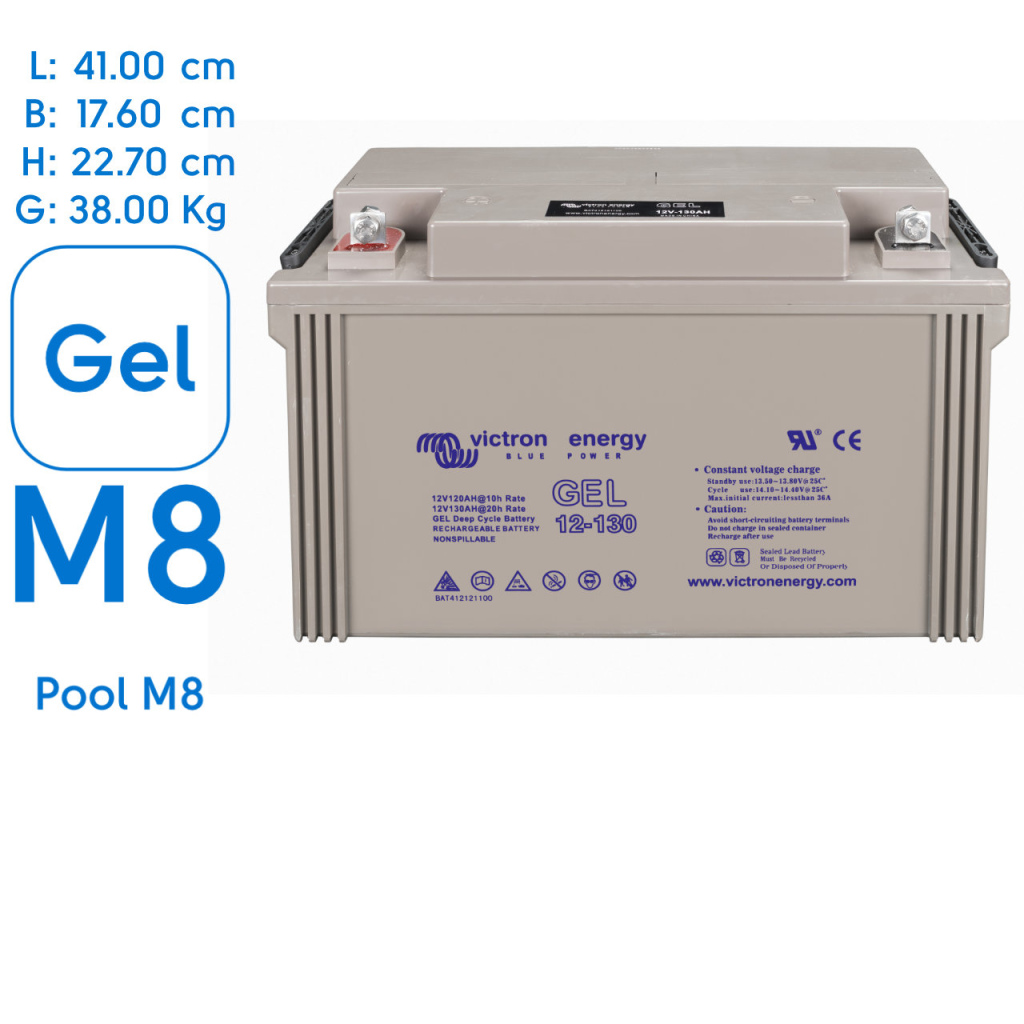 BBAtechniek - Victron Gel accu 12V 130Ah M8 (1x)
