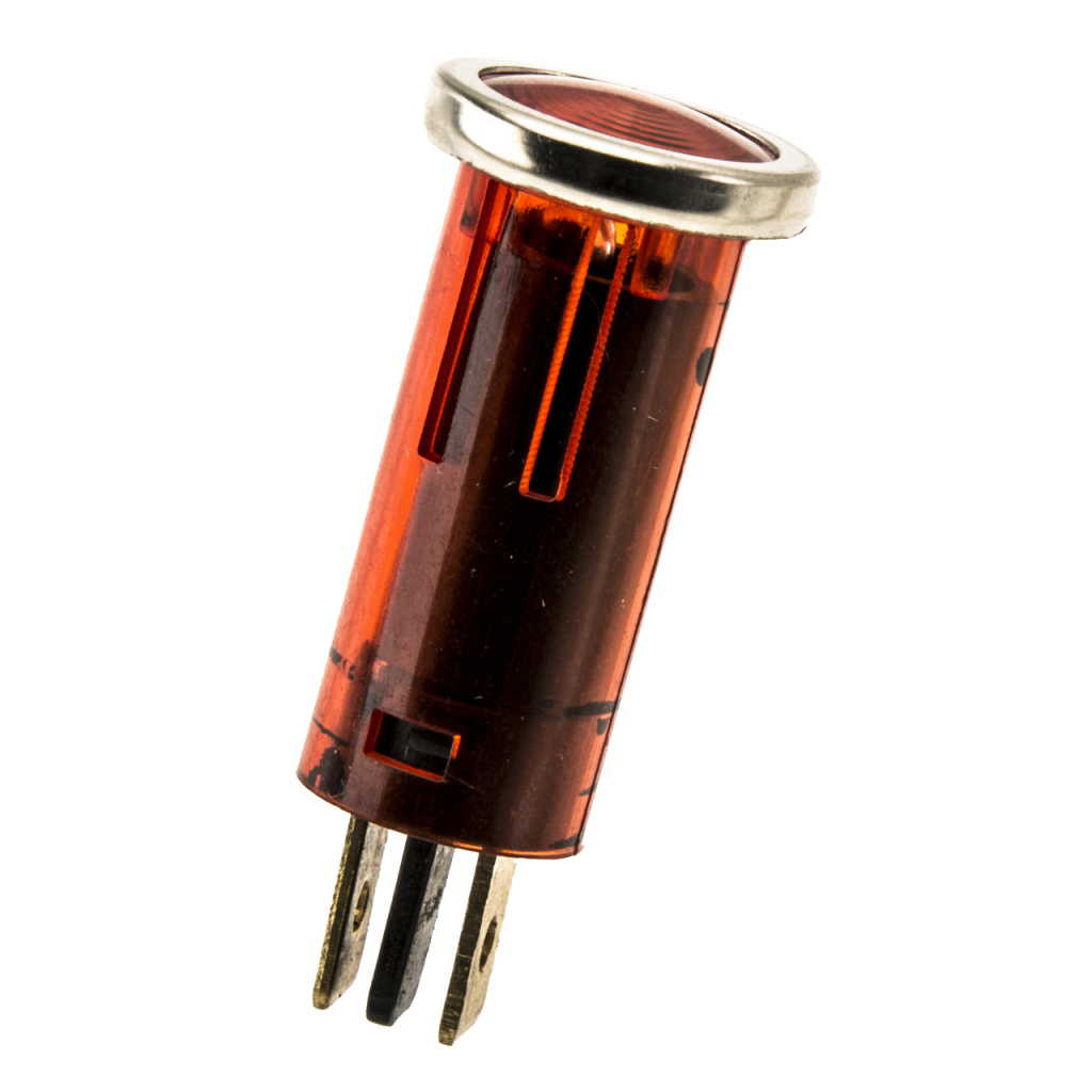 BBAtechniek - Waarschuwingslampje rood/chroom 12V Ø 12.0mm (10x)