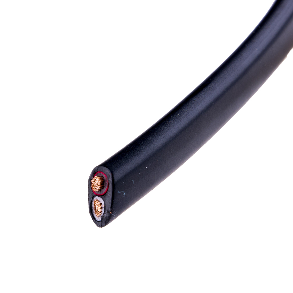BBAtechniek - Kabel 2-aderig 2x2.5mm2 zwart-zwart/rood plat(50m)
