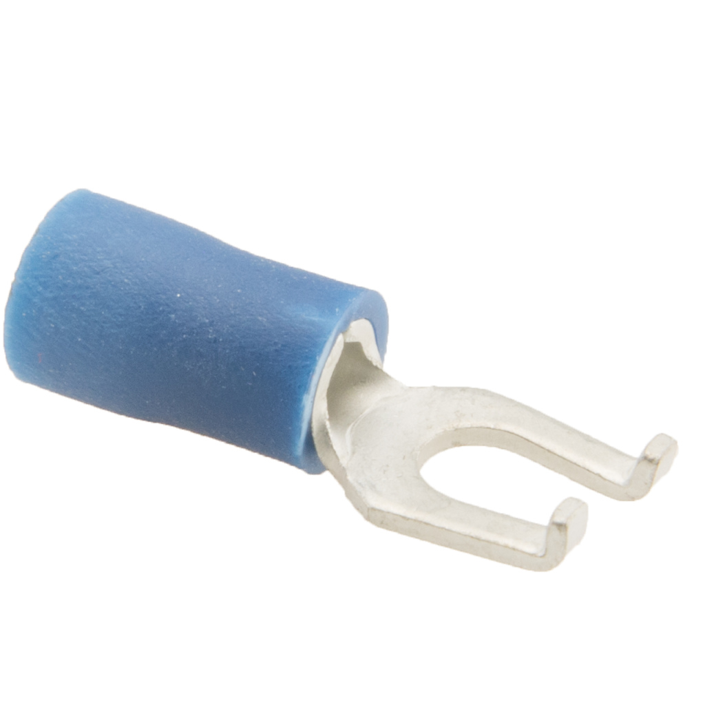 BBAtechniek - Kabelschoen vork-lip M4 Ø4.3mm blauw (100x)
