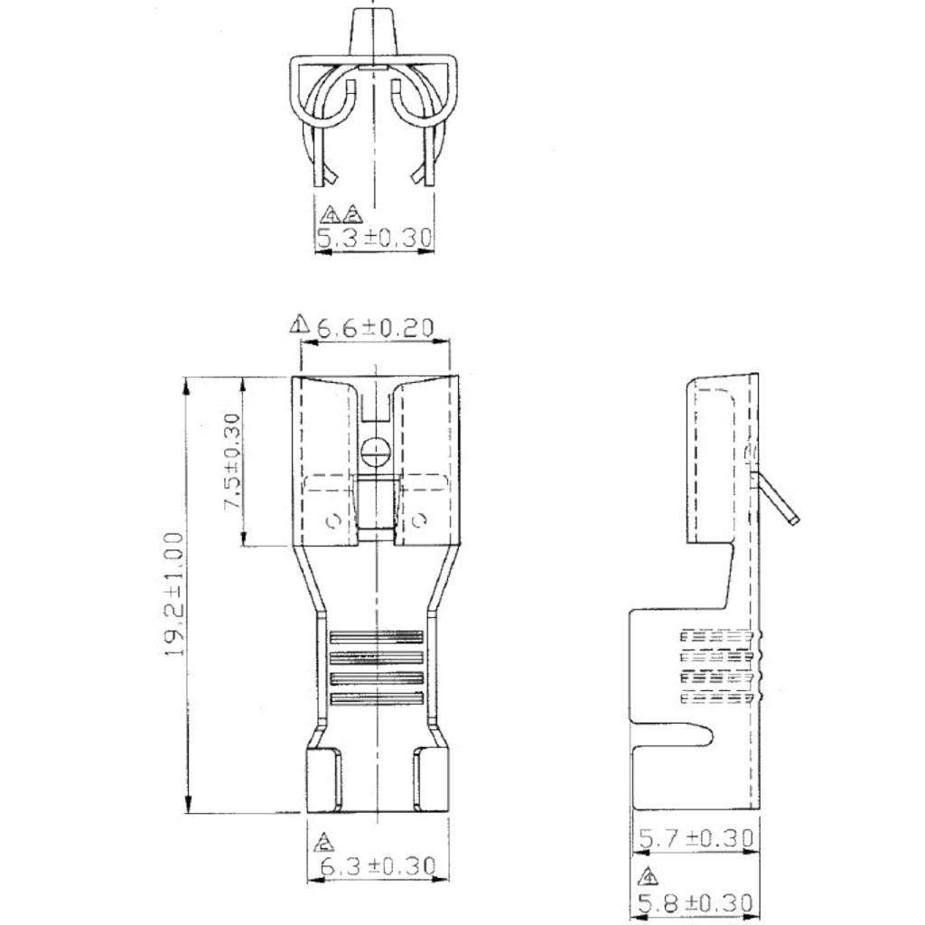 BBAtechniek - Vlakstekerhuls messing 6.3, 2.5 -6.0mm² (100x)