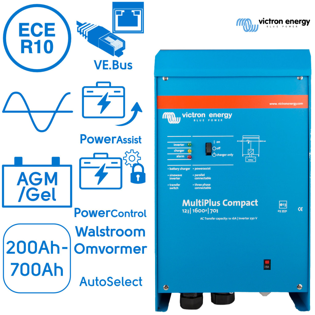 BBAtechniek - Victron MultiPlus C 12/1600/70-16 230V VE.Bus (1x)