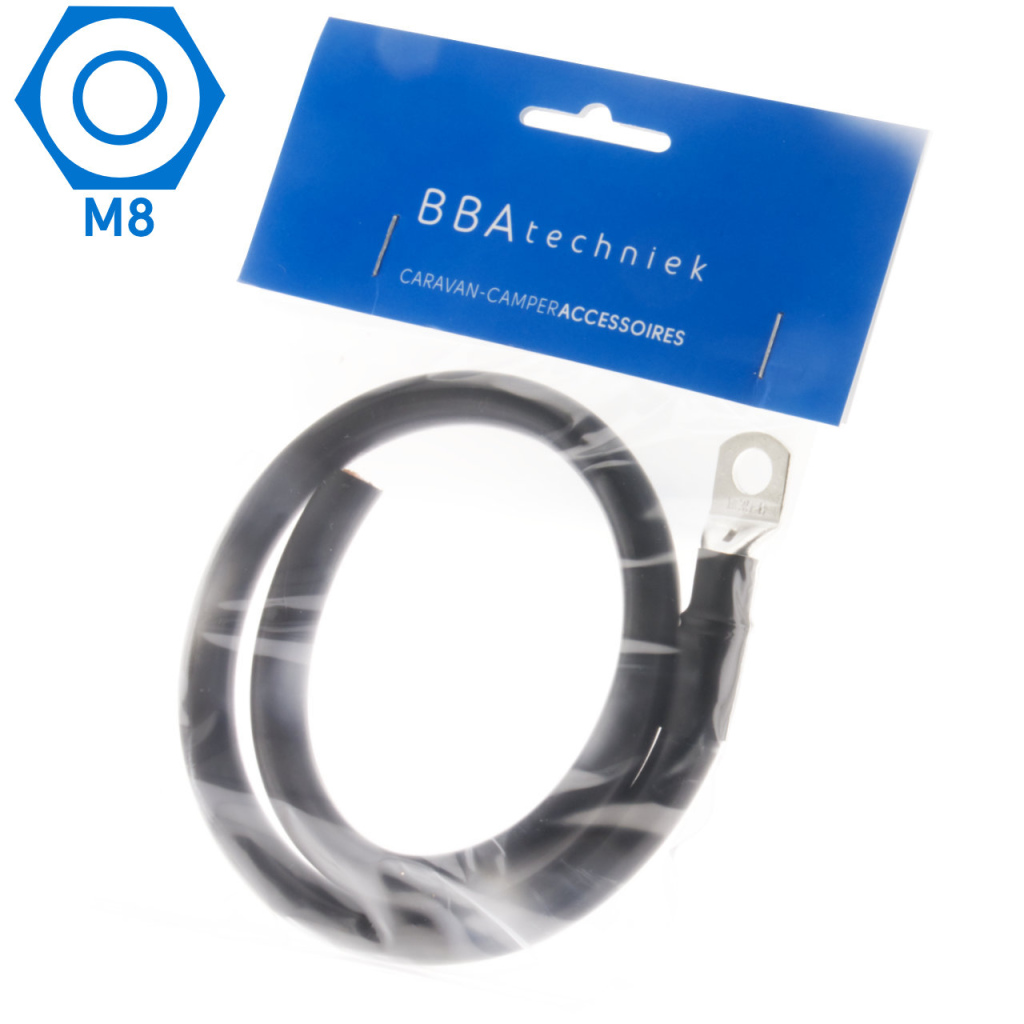 BBAtechniek - 35mm2 accu kabel flexibel zwart M8 (0.5m )