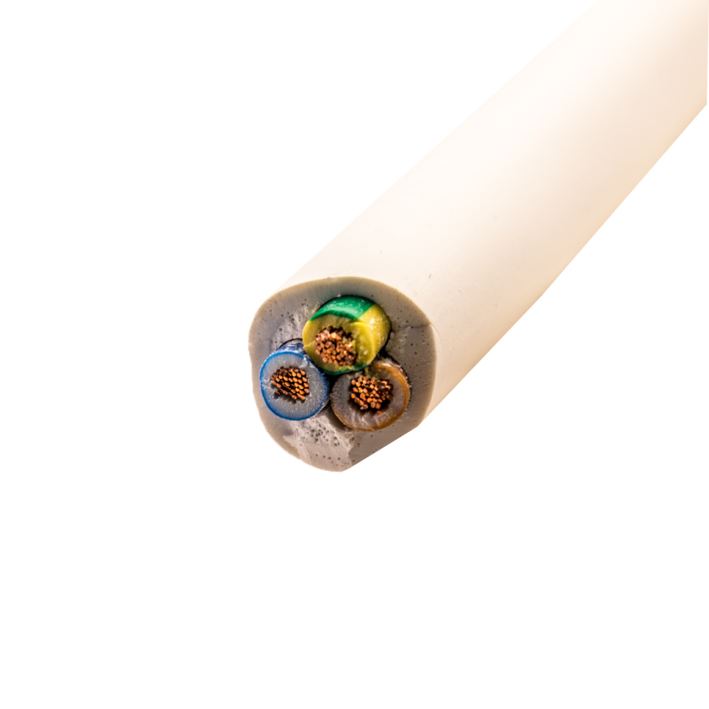 BBAtechniek - VMVL kabel 3-aderig 3x2.5mm2 wit (2.5m)