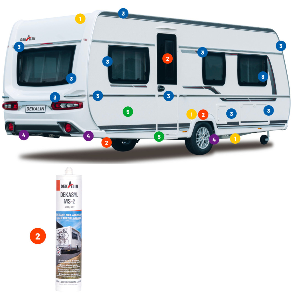 BBAtechniek - Dekalin Dekasyl MS-2 koker zwart 290ml  (12x) 