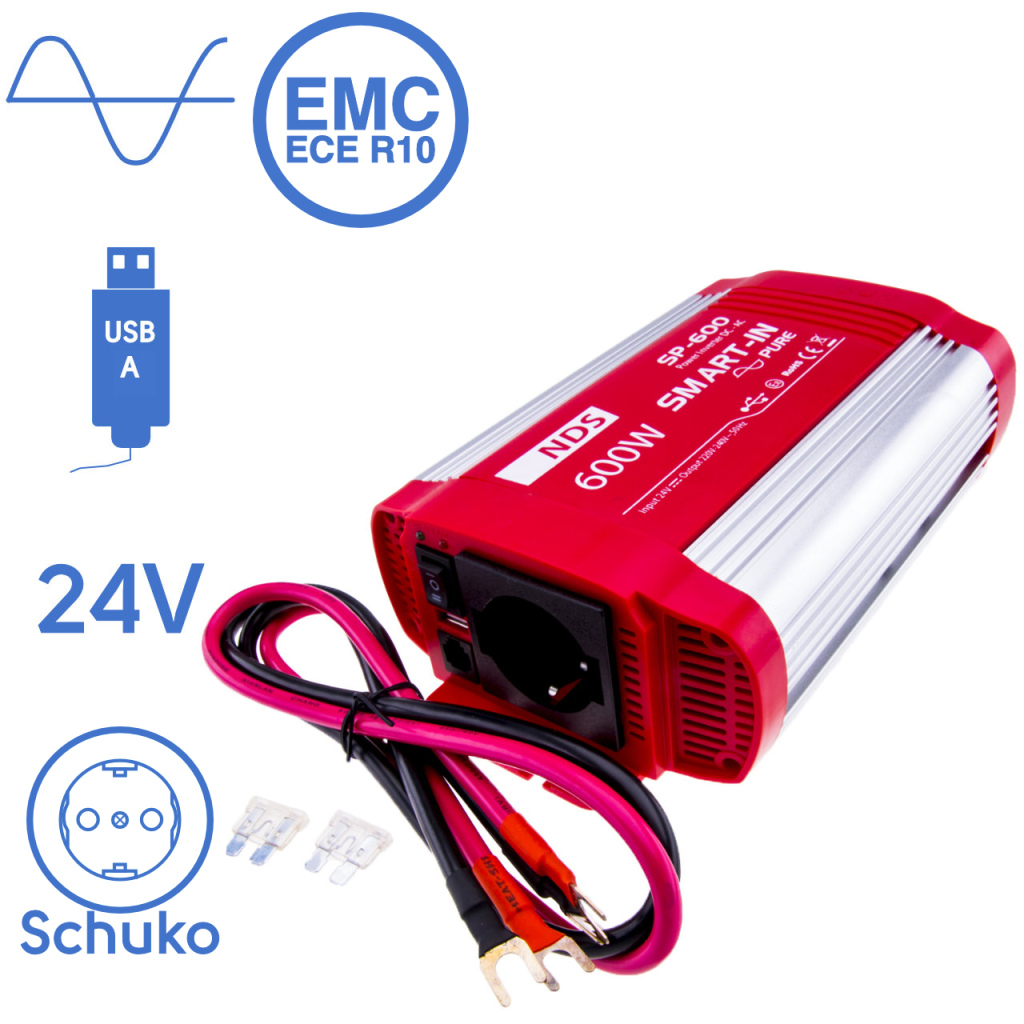 BBAtechniek - 24V 600W NDS SP-600 zuivere sinus inverter (1x)