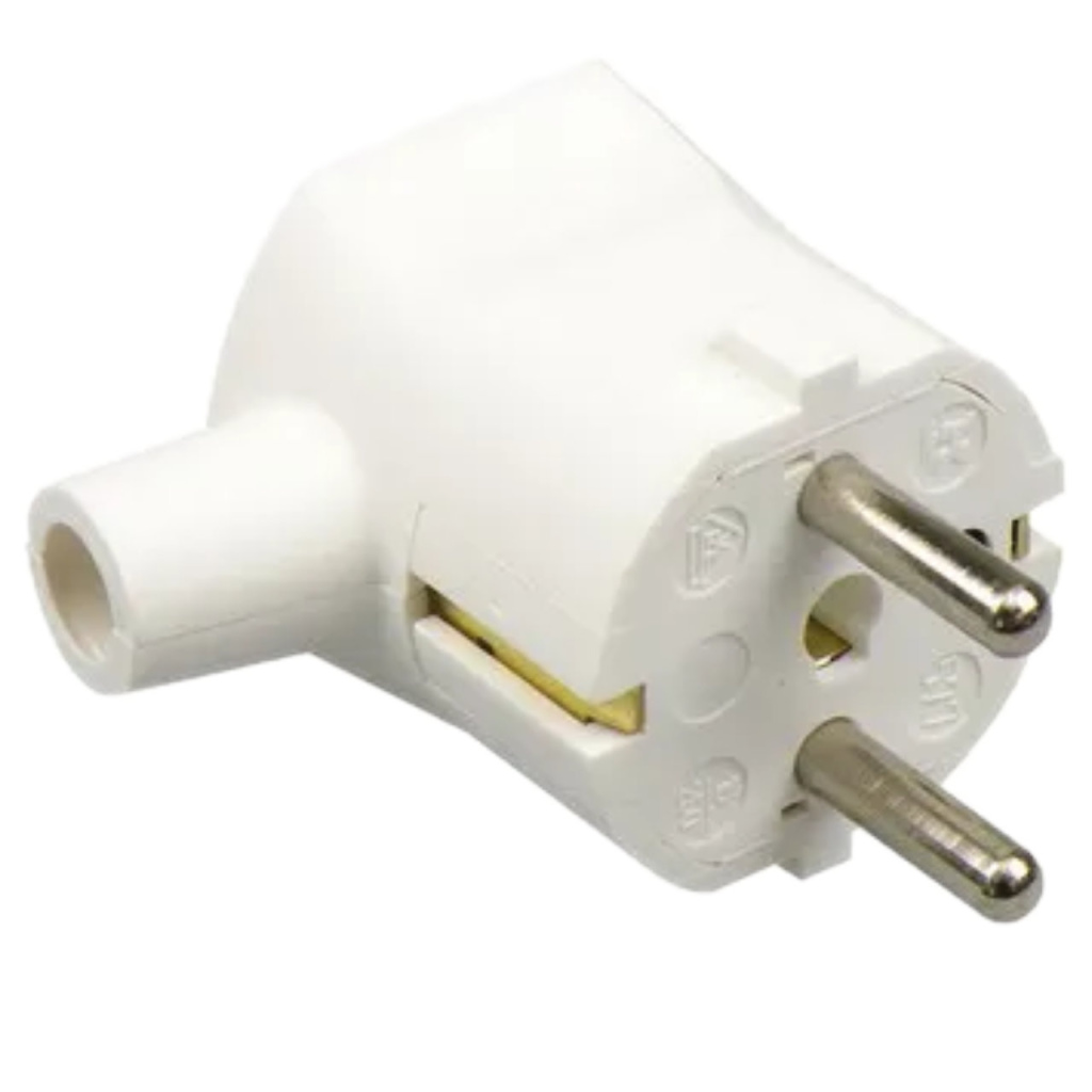 BBAtechniek - Stekker 230V met randaarde en tule haaks wit (10x)