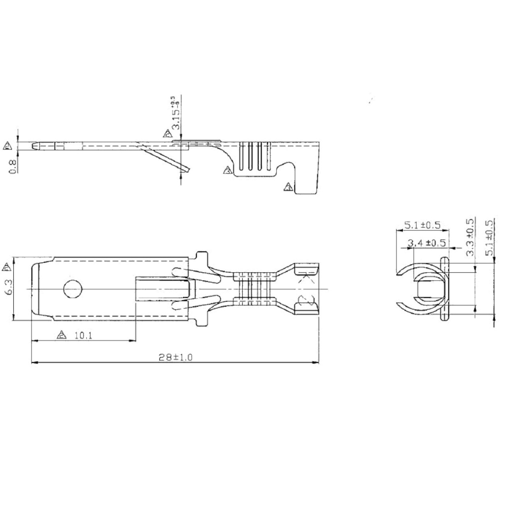 BBAtechniek - Vlaksteker vertind 6.3 1.5-2.5mm² (100x)