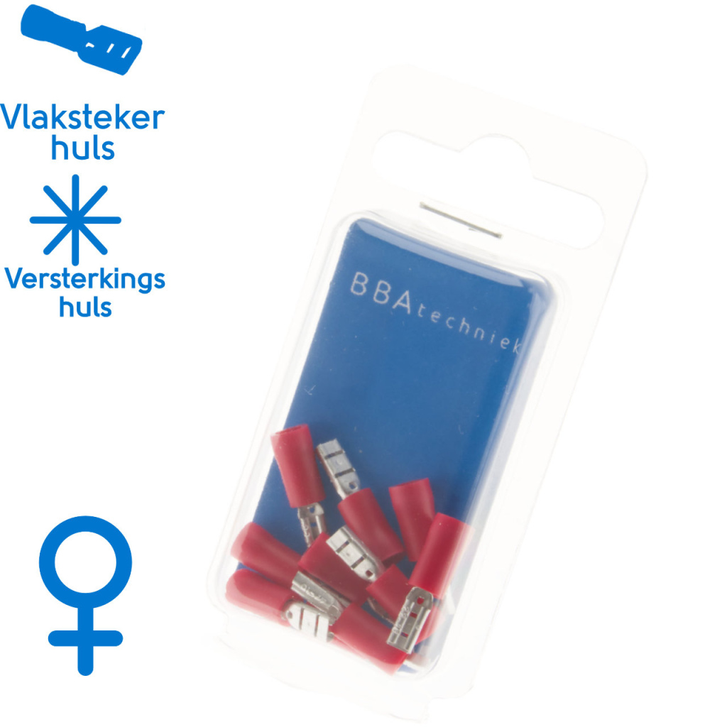 BBAtechniek - Vlakstekerhuls 2.8x0.5mm* rood (10x)
