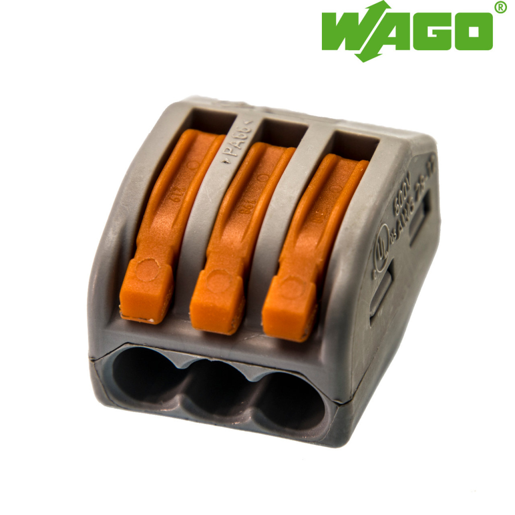 BBAtechniek - Wago verbindingsklem 3-voudig 0.5-2.5mm2  (50x) 