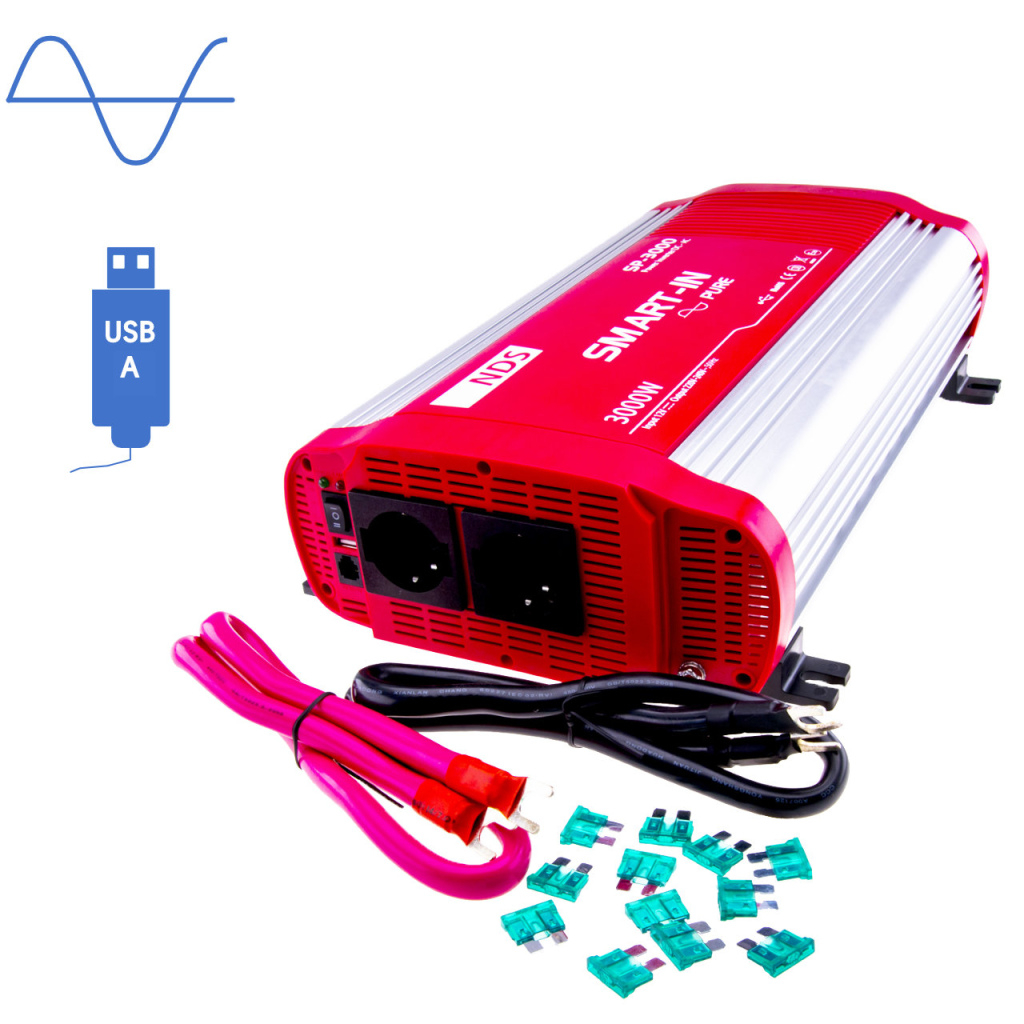 BBAtechniek - NDS SP-3000 inverter 12V 3000W USB uitgang (1x)