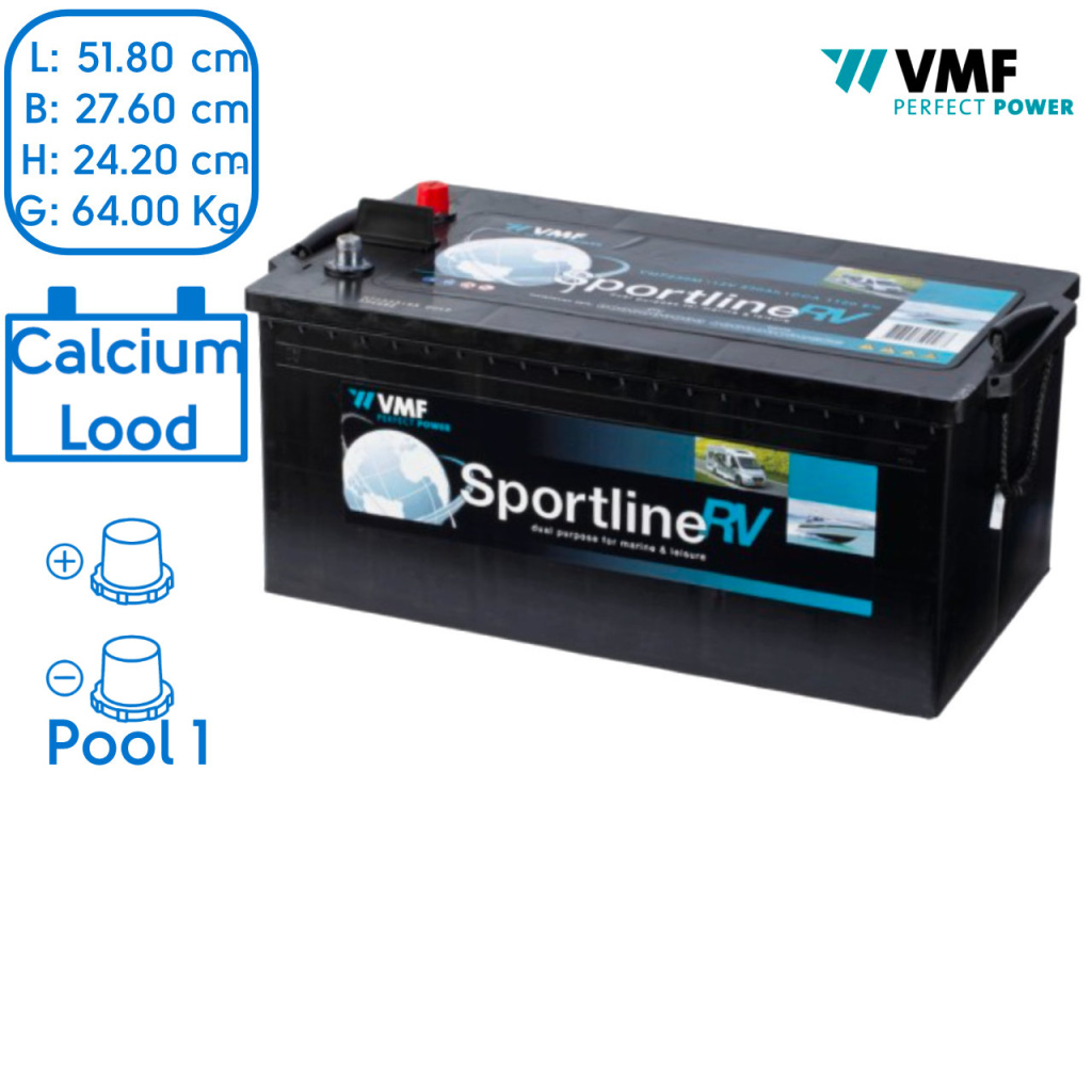 BBAtechniek - 12V 230Ah VMF Sportline semi-tractie accu (1x)