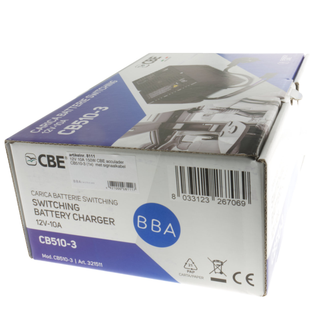 BBAtechniek - 12V 10A 150W CBE acculader CB510-3 (1x)