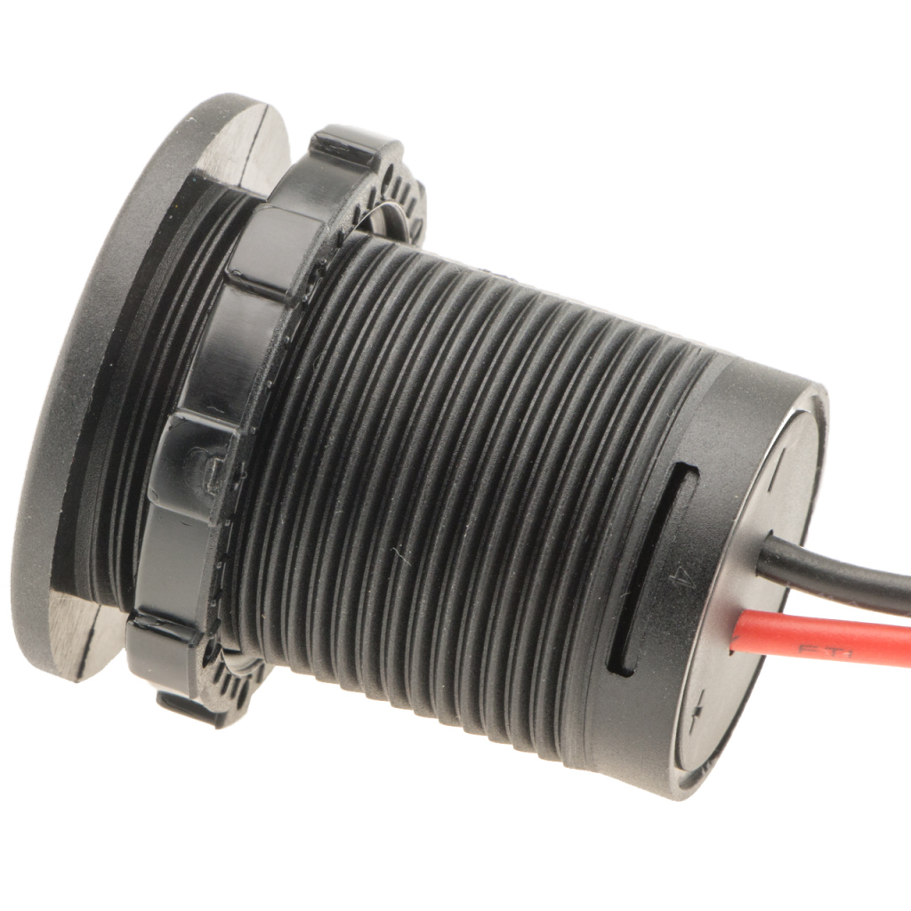 BBAtechniek - USB A-2x 5V 2x2.4A inbouw geen LED zwart (1x)