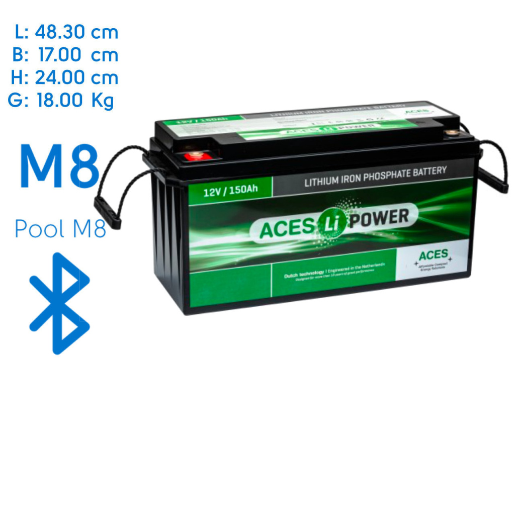 BBAtechniek - 12V 150Ah Aces Lithium accu zonder lader (1x)