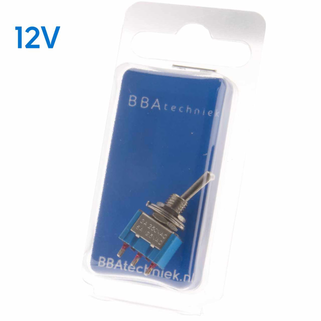 BBAtechniek - 12V 6A 3-polig On-Off tuimelschakelaar (1x)