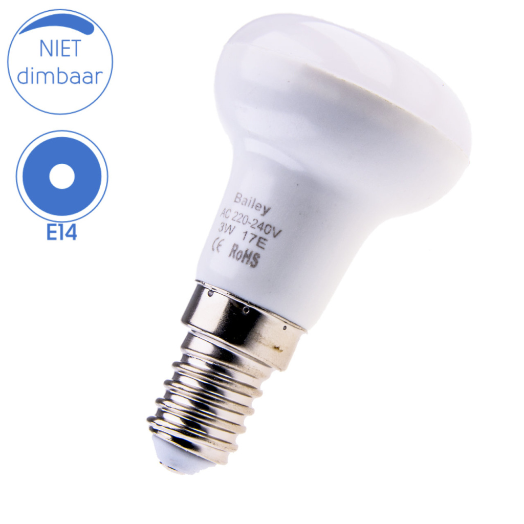 BBAtechniek - E14 240V 3W 3000K 240lm LED spot (2x)