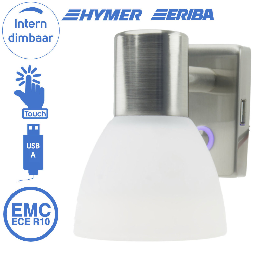 BBAtechniek - Faretto PowerLED 12V 3W geborsteld alu USB-C (1x)<br />