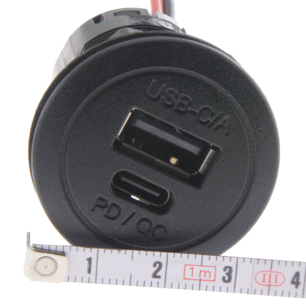 BBAtechniek - USB C-1x & A-1x PD QC 5V 3.6A inbouw (1x)