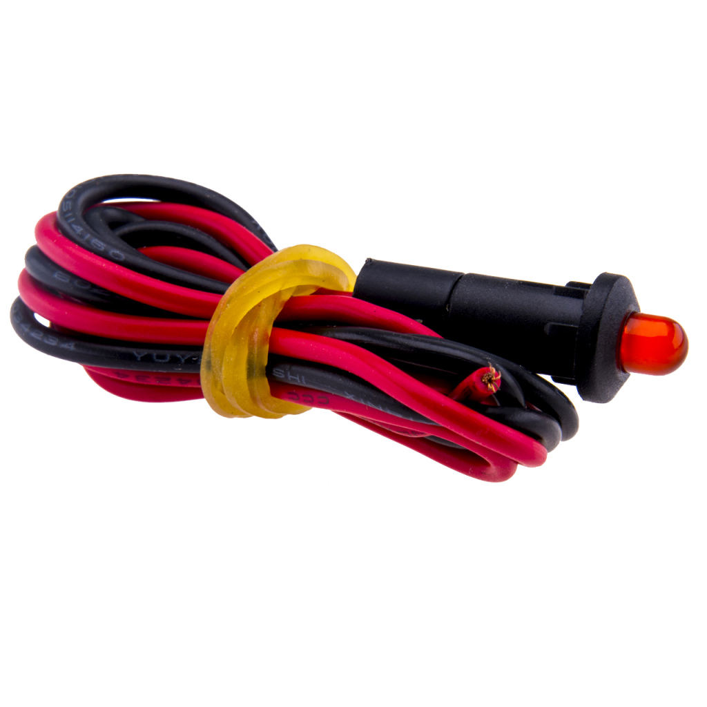 BBAtechniek - Controlelampje LED rood 12V Ø 8.0mm bedraad (10x)