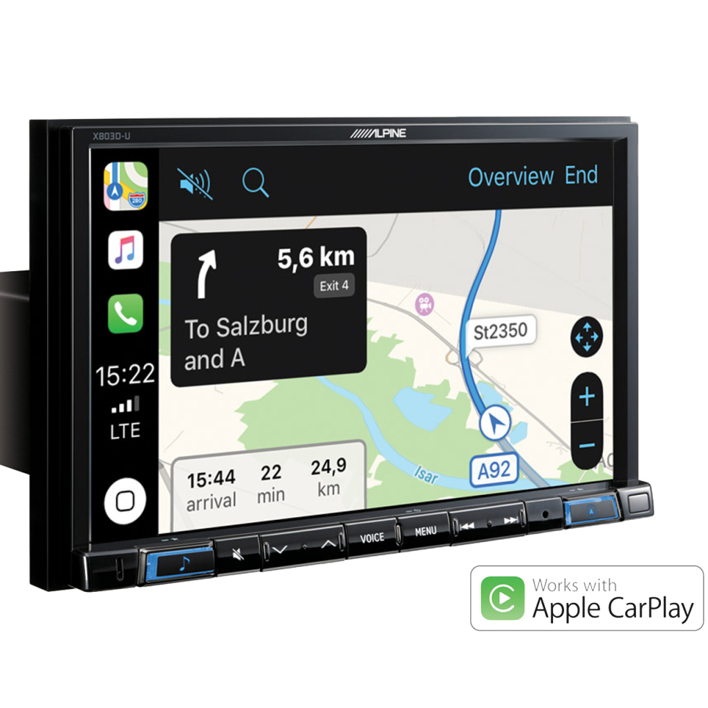 BBAtechniek - 8” Alpine X803DC-U 1DIN voor bovenbed (1x) 