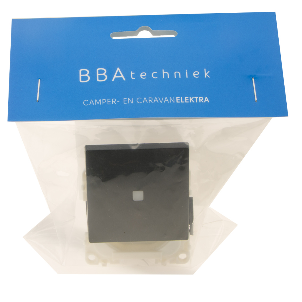 BBAtechniek - Controleschakelaar gele LED 230V zwart (1X)