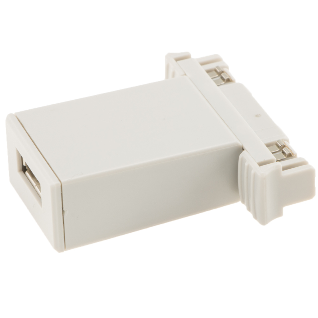BBAtechniek - USB A-1x 5V 2A Rialto rail zilver (1x)