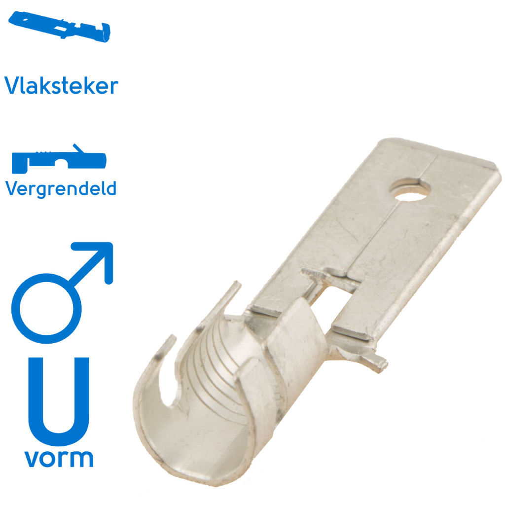 BBAtechniek - Vlaksteker vertind 6.3 2.5-6.0mm² (100x)
