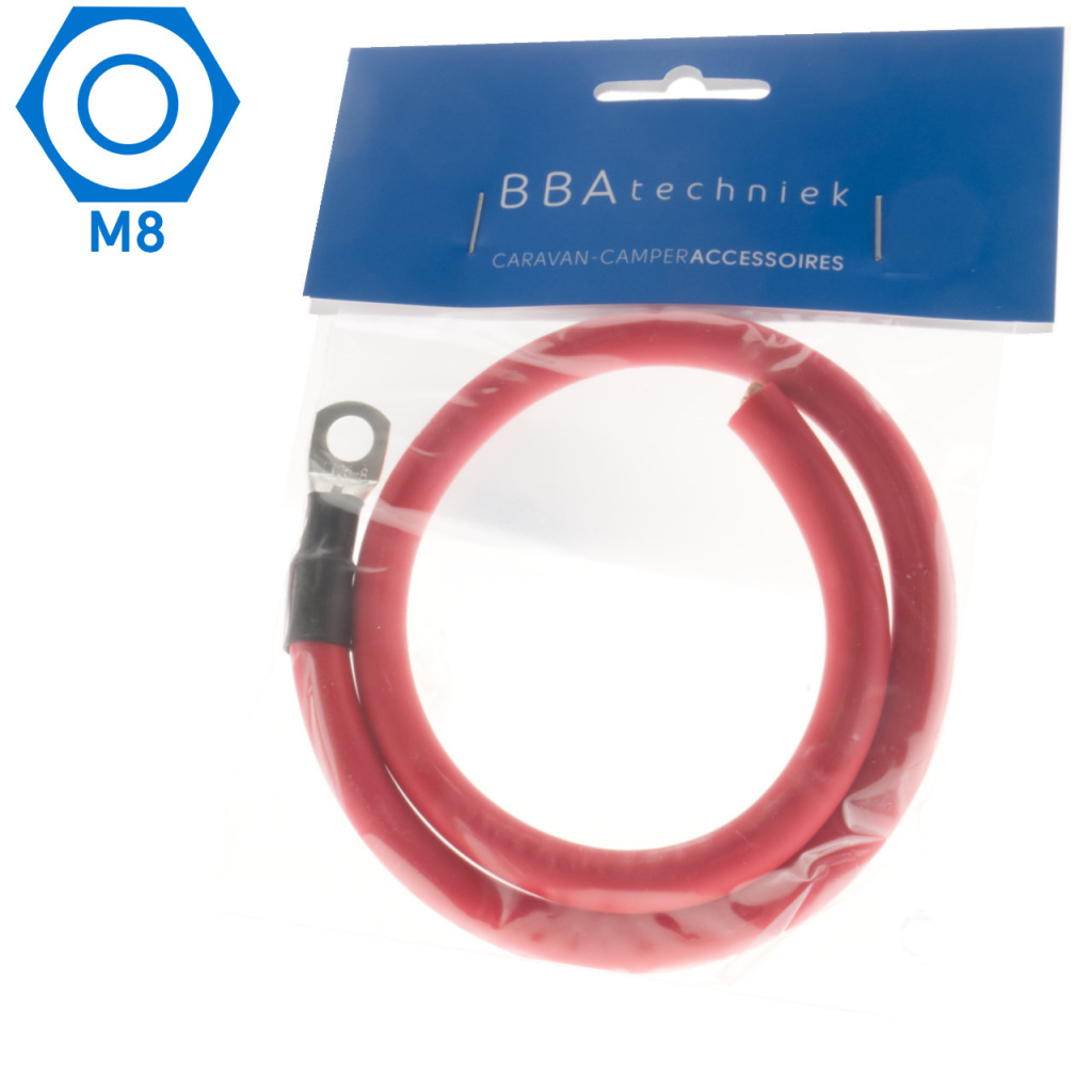BBAtechniek - 25mm2 accu kabel flexibel rood 1x M8 (0.5m)