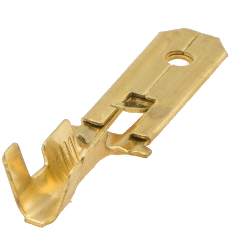 BBAtechniek - Vlaksteker messing 6.3, 1.5-2.5mm² (100x)