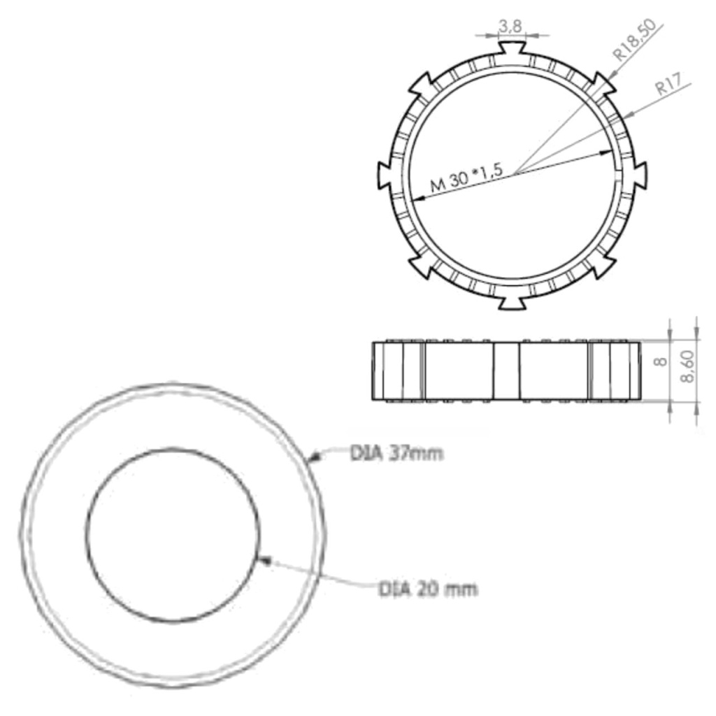 BBAtechniek - 6-50DCV 16A contactdoos vlak met schroefring (5x)