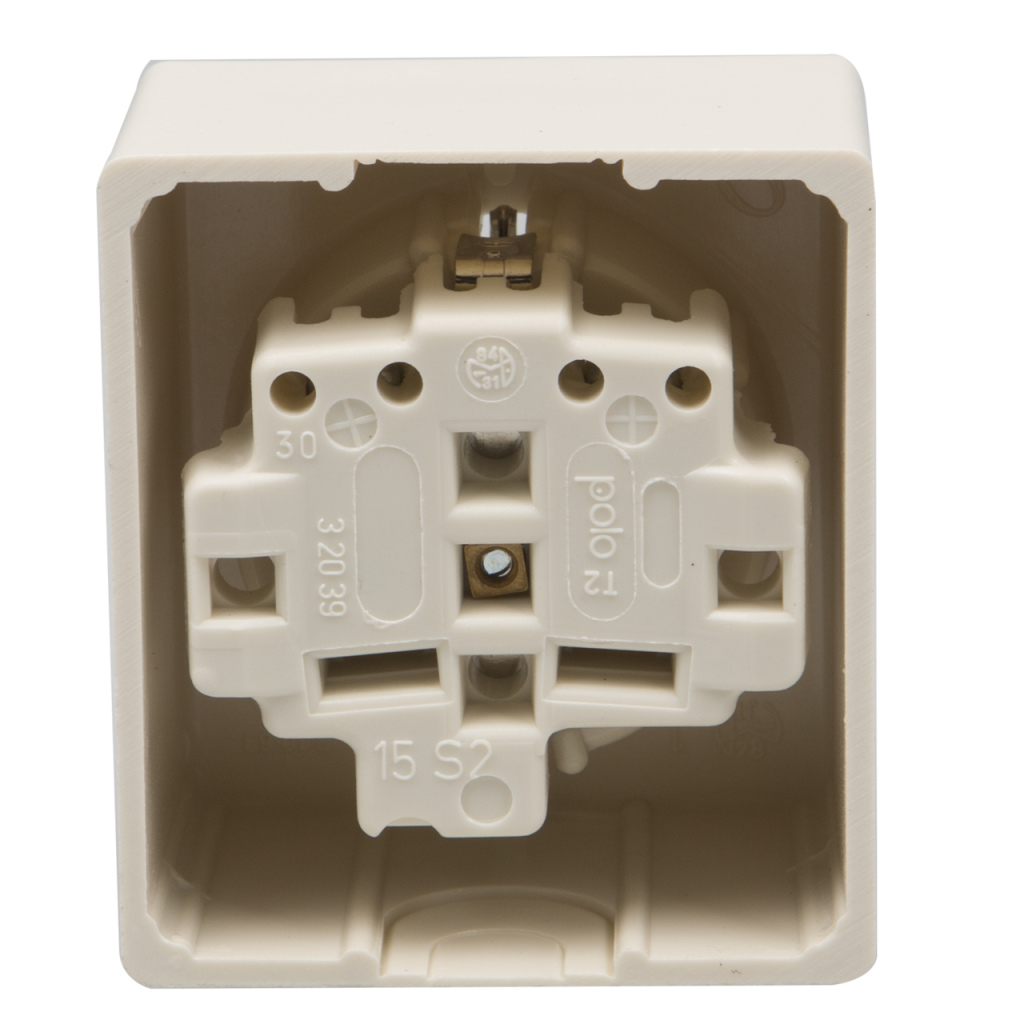 BBAtechniek - 230V enkel stopcontact opbouw met randaarde (1x)