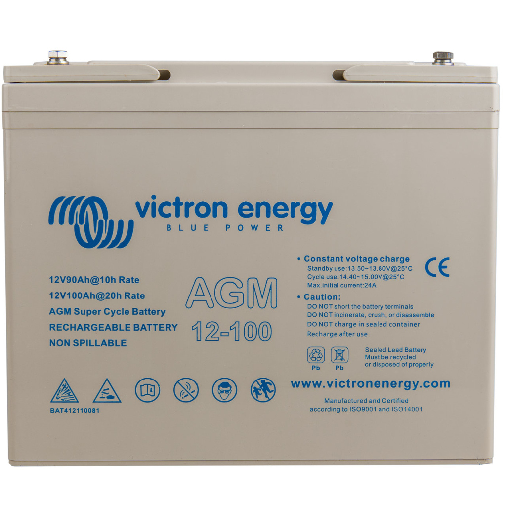 BBAtechniek - 12V 100Ah Victron AGM Super cycle accu M6 (1x)