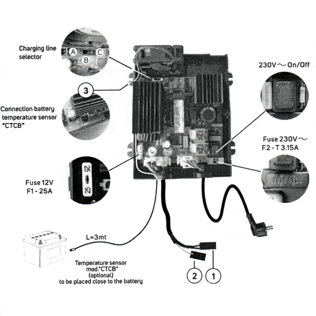 BBAtechniek - 12V 16A 250W CBE acculader CB516-3 (1x)