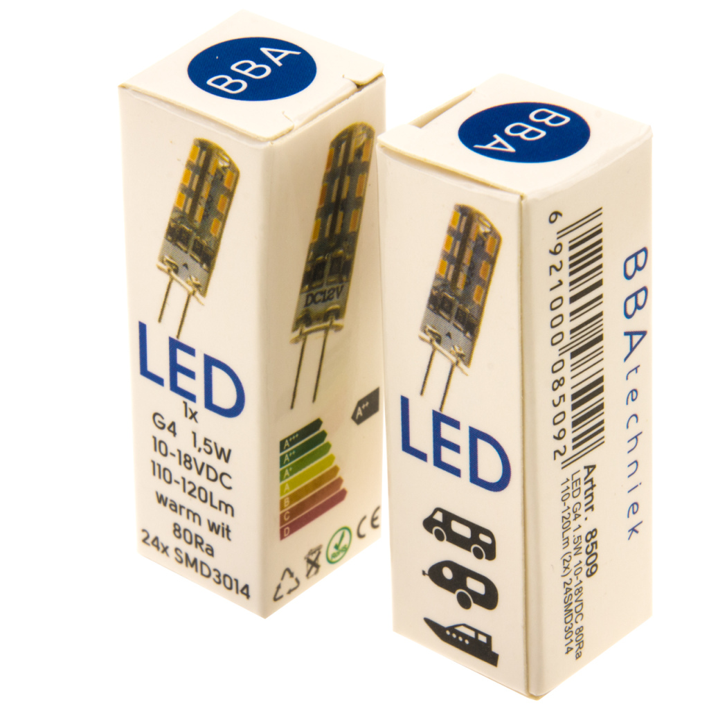 BBAtechniek - G4 10-18VDC 1.5W 3000K 110lm LED (2x) 