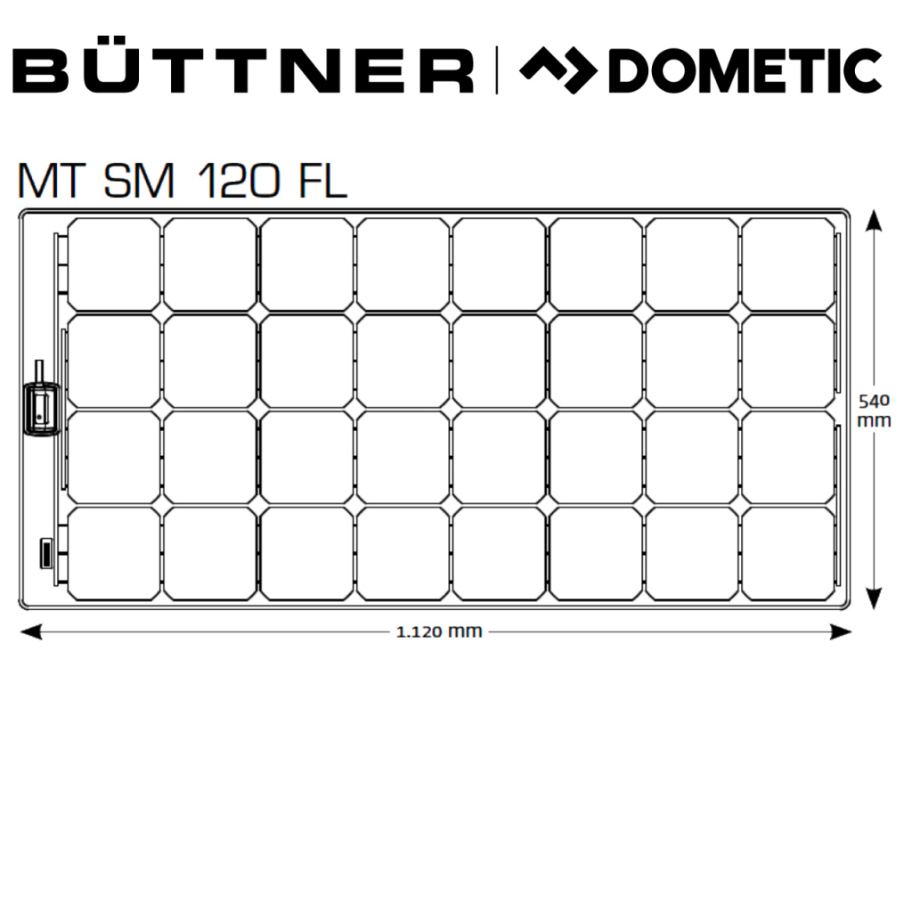 BBAtechniek - 120WP 112x54cm Flat Light Büttner zonnepaneel (1x)